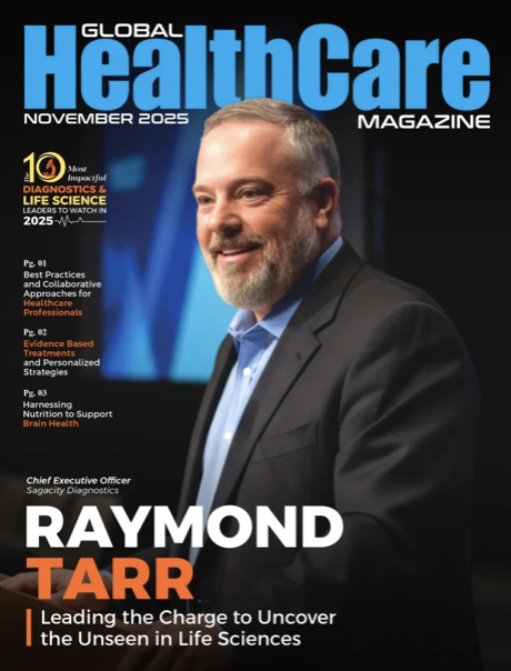 Global Healthcare Magazine cover featuring Sagacity Diagnostics